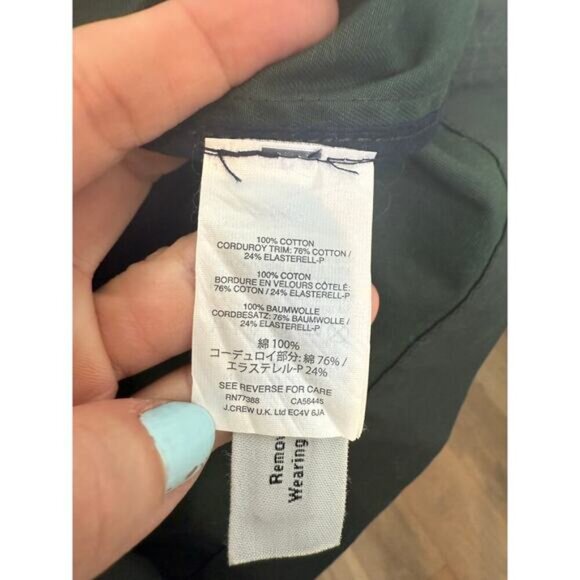 J Crew Green Downtown Wax Coated Utility Field Parka Jacket Small - Picture 5 of 9